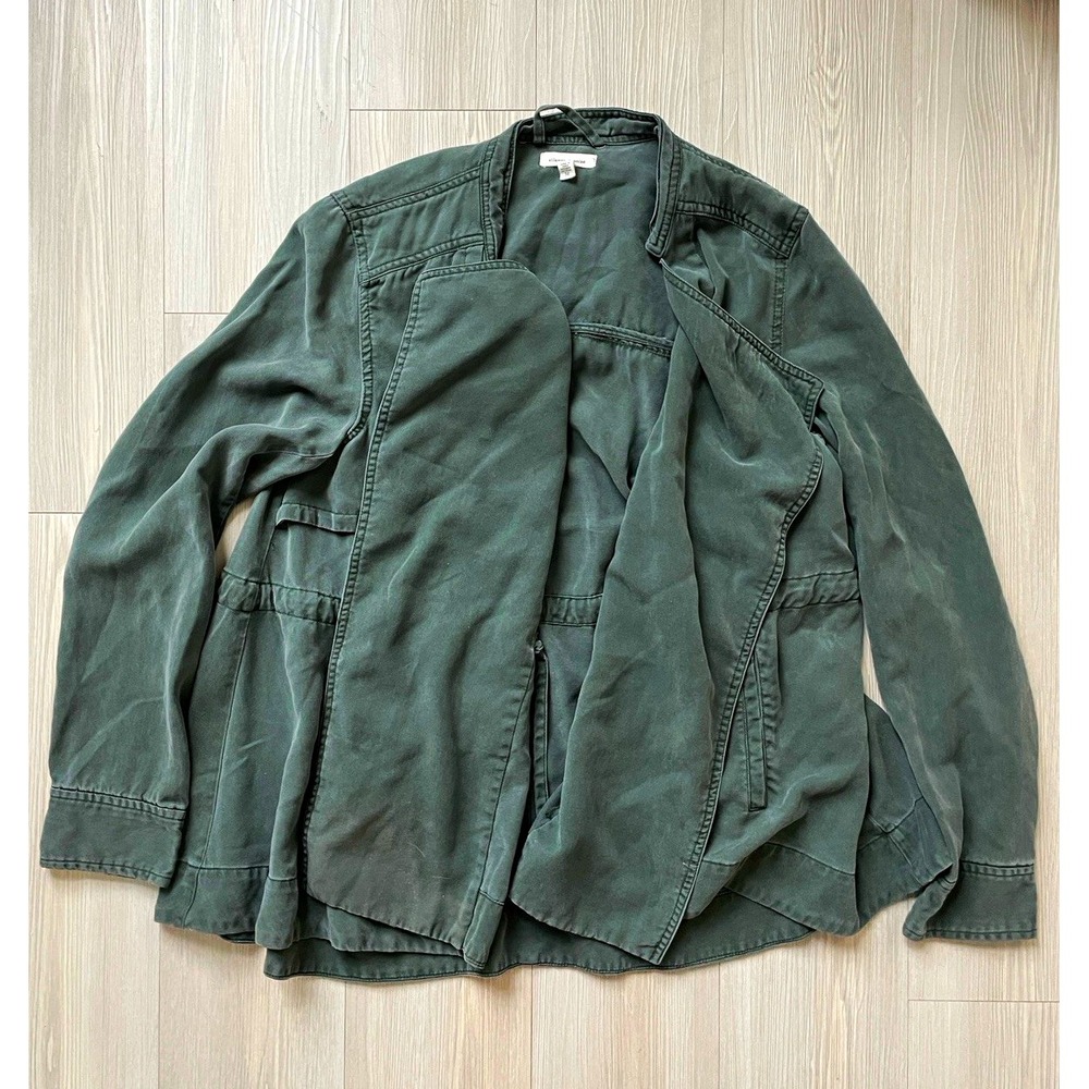 Silence Noise Green Trench Coat Mid-Length Wrap Layer Lightweight Sz M Bohochic